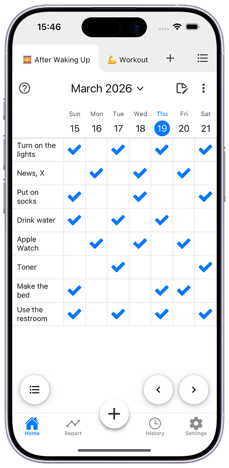 Track your habits with just one tap.